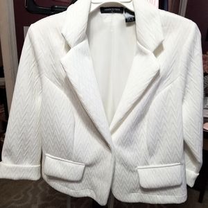 Ivory Chevron Quilted Blazer